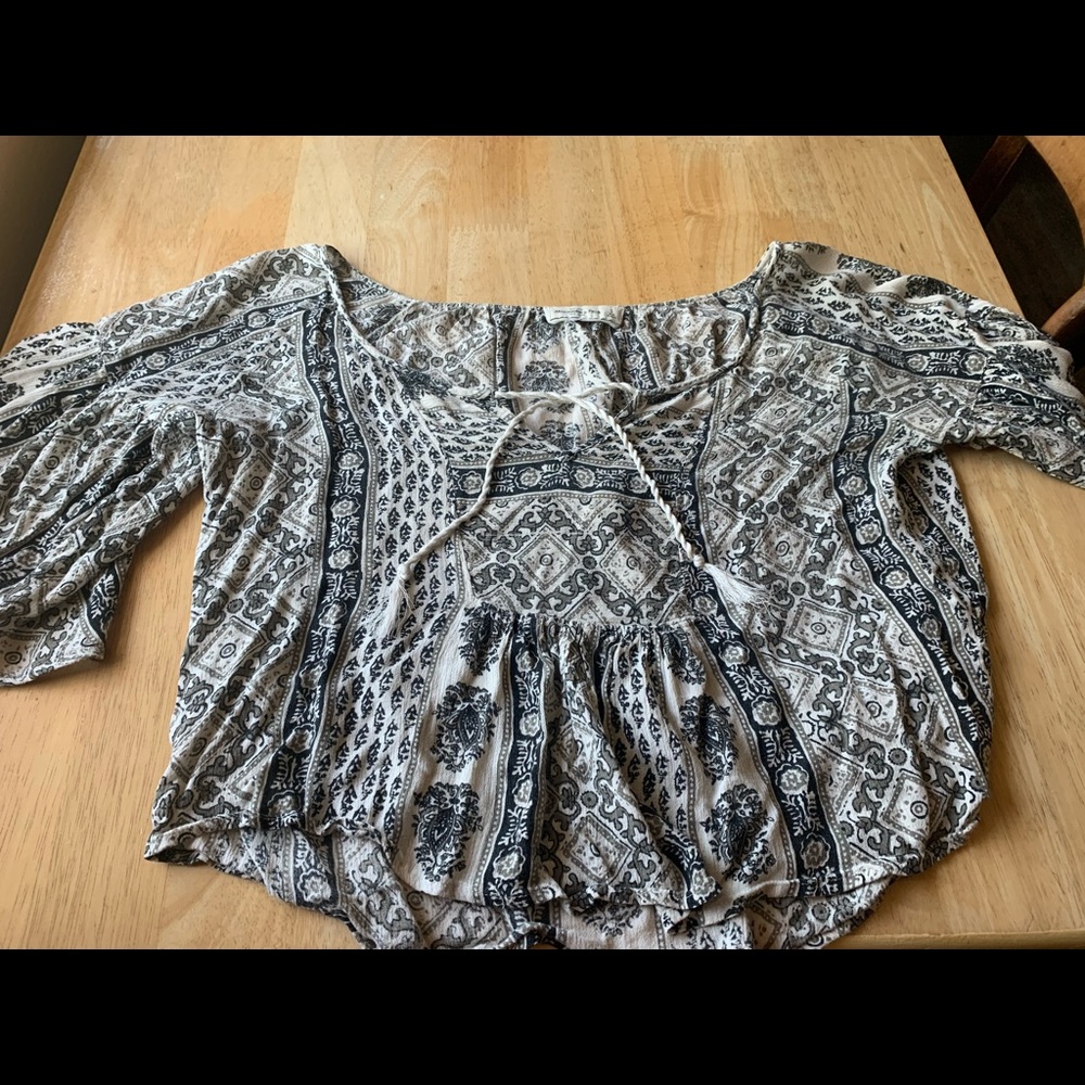 Abercrombie & Fitch flowy top with front tie